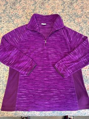 Columbia Women's Purple Heather Quarter-Zip Pullover/1x